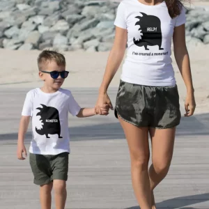 Tee shirt pere et fils Famille de monstruos