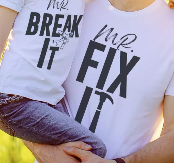 Tee shirt pere et fils Mr fix it t-shirt