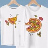 Tee shirt pere et fils Pizza y pedazo en dessin anime