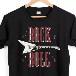Tee-shirt rock n’ roll avec un design de guitare Tee-shirt rock n’ roll avec un design de guitare
