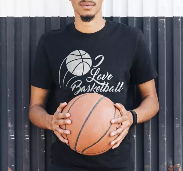 Tee-shirt texte love basketball