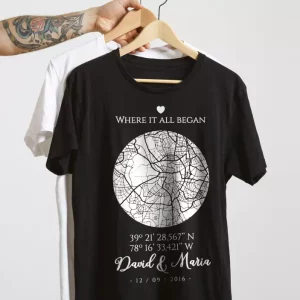 Tee-shirts couple La ou tout a commence a personnaliser Tee-shirts couple La ou tout a commence a personnaliser