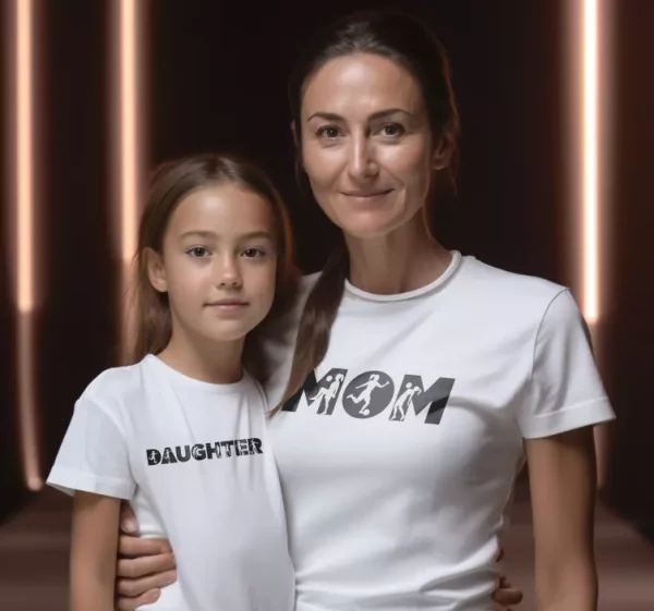 Tee-shirts mere et fille football