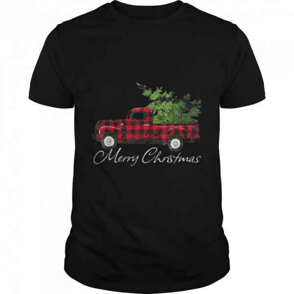 Vintage Red Truck Christmas Tree Family Matching Pajamas T-Shirt