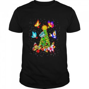 butterfly with Christmas tree gift shirt butterfly with Christmas tree gift shirt