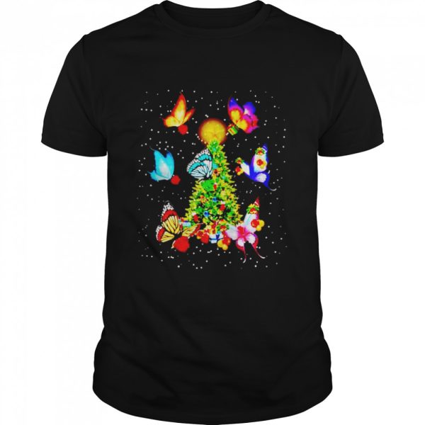 butterfly with Christmas tree gift shirt