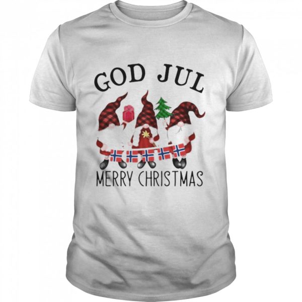 gnome Norway God jul merry Christmas shirt