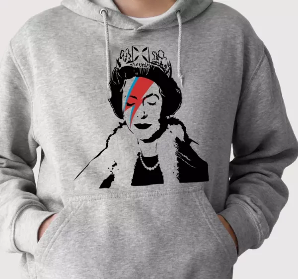 sweat-shirt reine d’angleterre style banksy