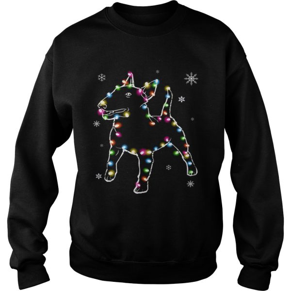 Bull Terrier Christmas lights shirt