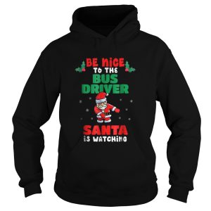 Bus Driver Christmas Pajama Santa Is Watching shirt