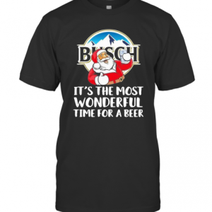 Busch Light It’S The Most Wonderful Time For A Beer Christmas Santa 2020 T Shirt T-Shirt