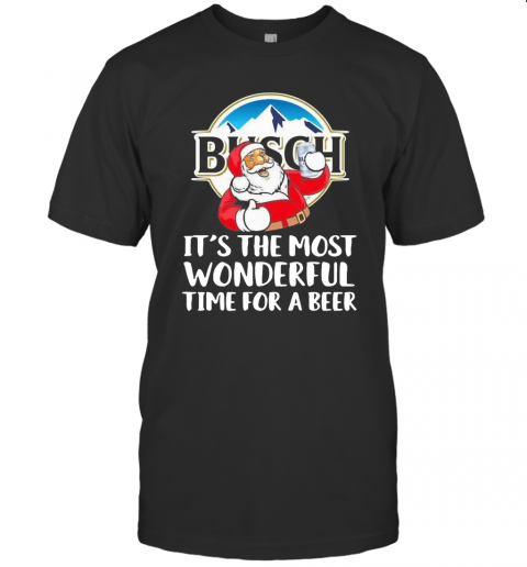 Busch Light It’S The Most Wonderful Time For A Beer Christmas Santa 2020 T Shirt T-Shirt