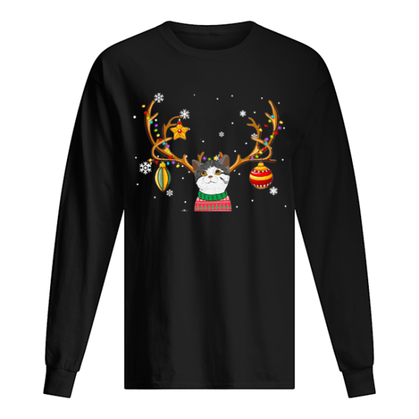 Cat Reindeer Christmas Holiday Funny T-Shirt