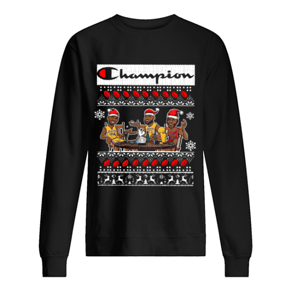 Champion Lebron James Kobe Bryant And Michael Jordan Ugly Christmas shirt