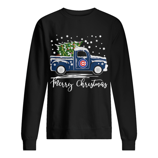 Chicago Cubs Pickup Truck Merry Christmas shirt