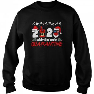 Christmas 2020 Santa Claus Face Mask Celebrated Under Quarantine shirt