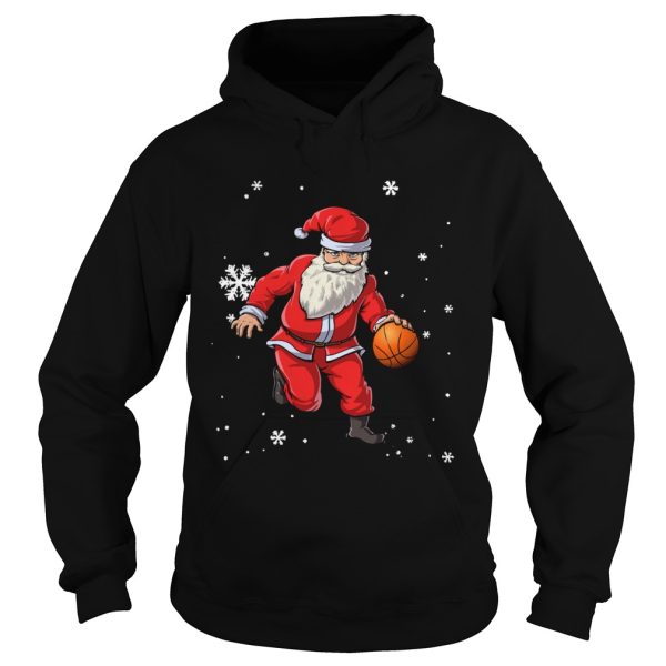 Christmas Basketball Pajamas Santa Claus Slam Dunk shirt