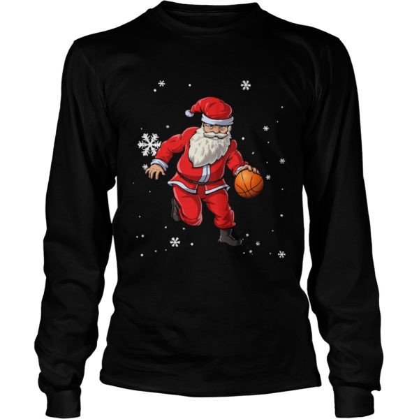 Christmas Basketball Pajamas Santa Claus Slam Dunk shirt