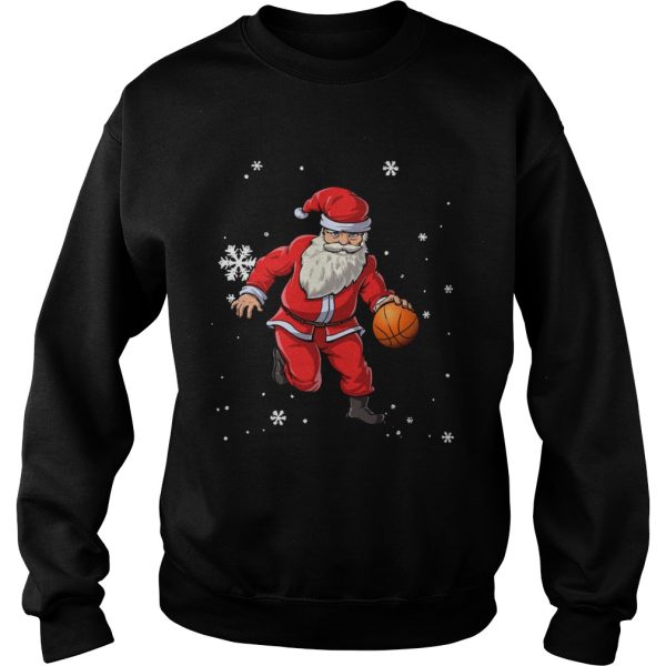 Christmas Basketball Pajamas Santa Claus Slam Dunk shirt