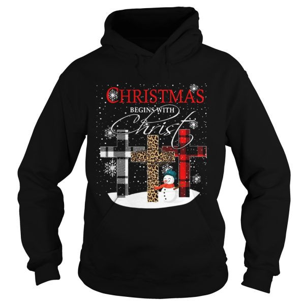 Christmas Begins With Christ Sowman Jesus Christmas Ugly shirt