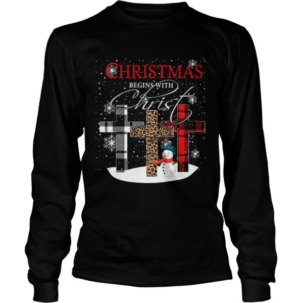 Christmas Begins With Christ Sowman Jesus Christmas Ugly shirt