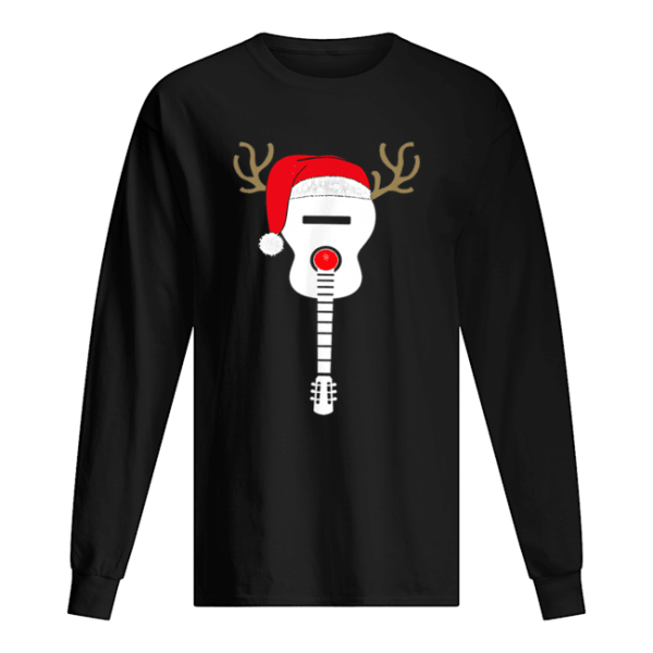 Christmas Guitar santa hat reindeer antlers for kids adults shirt