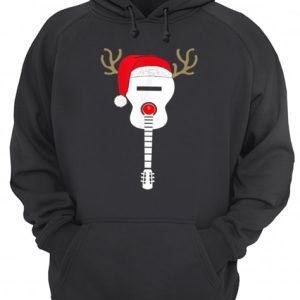 Christmas Guitar santa hat reindeer antlers for kids adults shirt 3