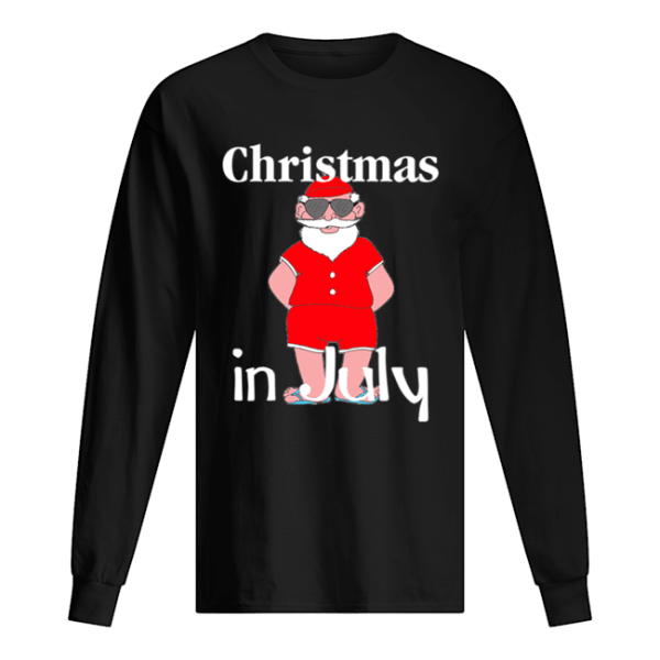 Christmas In July Funny Summer Santa Holiday shirt