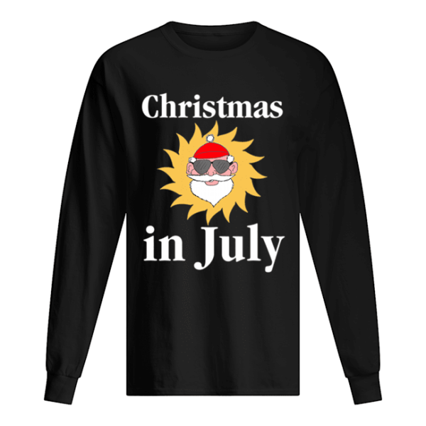 Christmas In July Funny Sunny Santa Holiday Graphic shirt