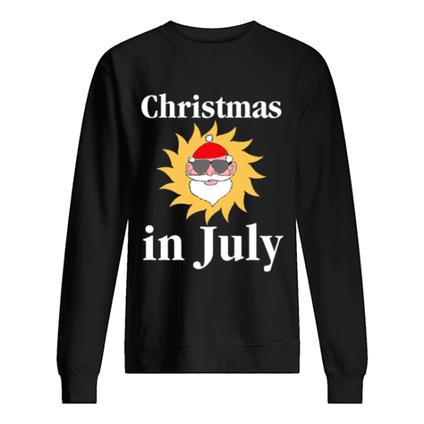 Christmas In July Funny Sunny Santa Holiday Graphic shirt