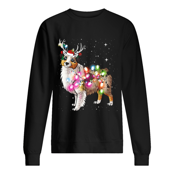 Christmas Lights Australian Shepherd Dog T-Shirt