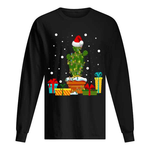 Christmas Lights Cactus Lover Funny Xmas shirt