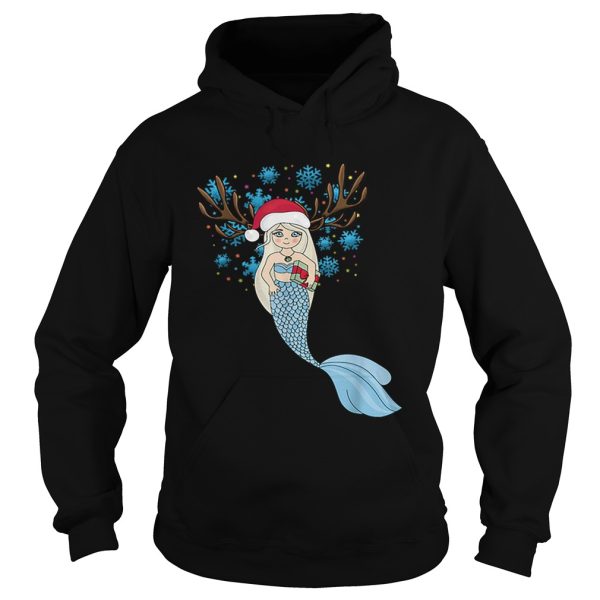 Christmas Mermaids Santa HatReindeer Antlers Gift shirt