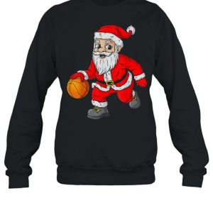 Christmas Santa Claus Dribbling A Basketball Xmas shirt