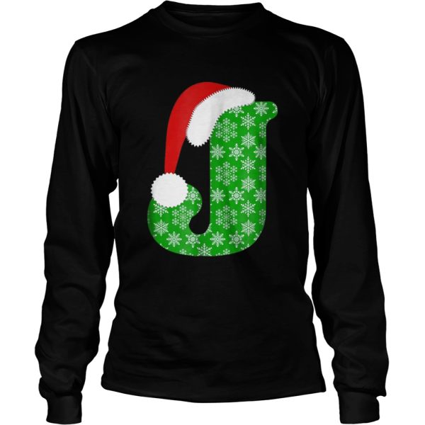 Christmas Santa Monogram Letter J Holiday shirt