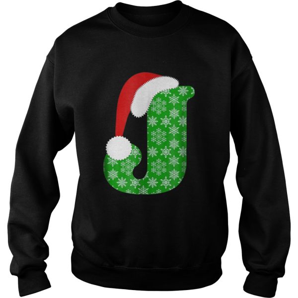 Christmas Santa Monogram Letter J Holiday shirt