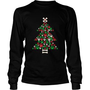Christmas Tree Made Of Bones And Paw Prints shirt