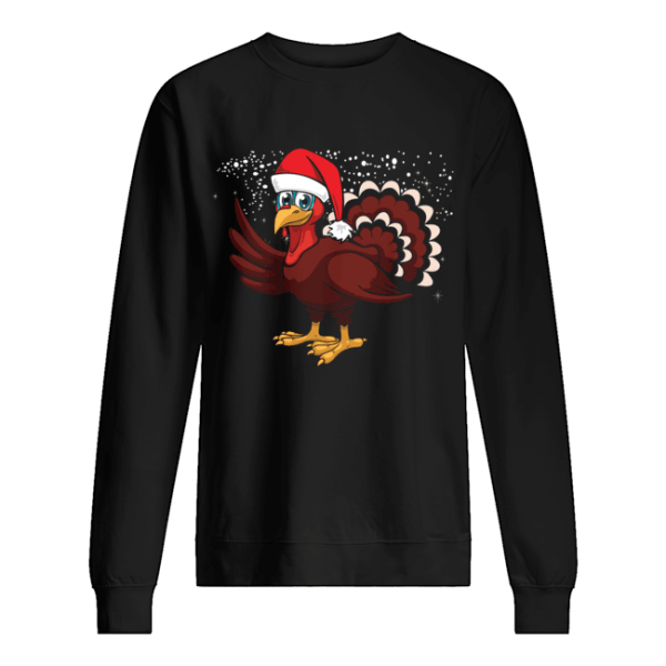 Christmas Turkey Santa Hat Shirt