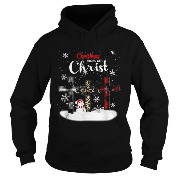 Christmas begins with Christ snowman shirt