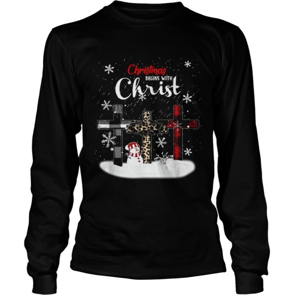 Christmas begins with Christ snowman shirt