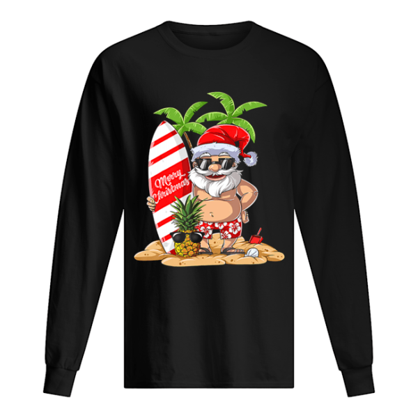 Christmas in July Santa Hawaiian Surfing T Shirt