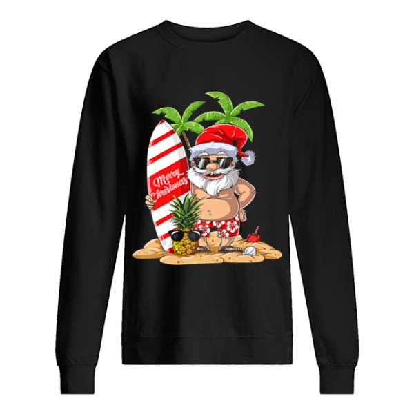 Christmas in July Santa Hawaiian Surfing T Shirt