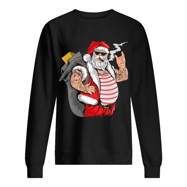 Cool Santa Claus Yule Tattoo Funny Christmas Xmas Gift shirt