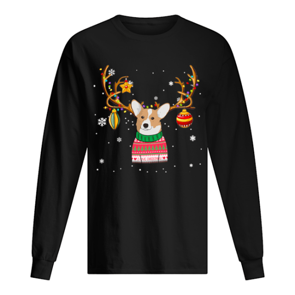 Corgi Reindeer Christmas Holiday Funny T-Shirt