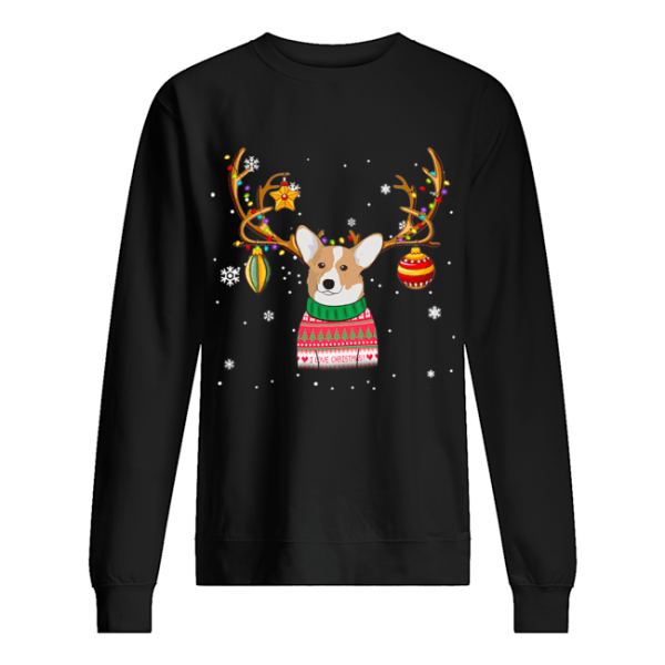 Corgi Reindeer Christmas Holiday Funny T-Shirt