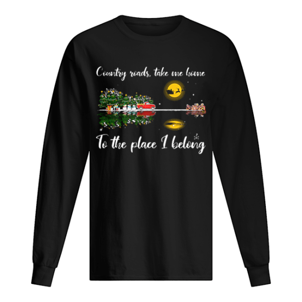 Country roads take me home Guitar lake Christmas shirt