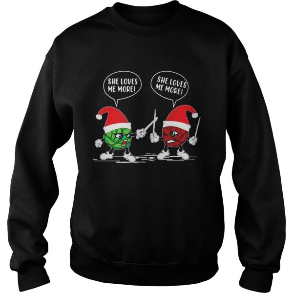 Crochet Santa combat she loves me Christmas shirt