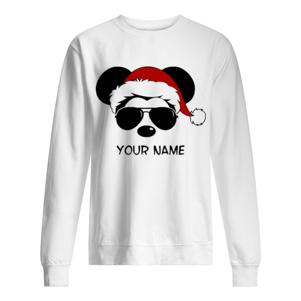 Custom Name Cool Mickey Santa Claus Christmas T Shirt