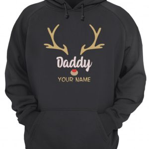 Custom Name Daddy Rudolph Reindeer Family Christmas T Shirt 3