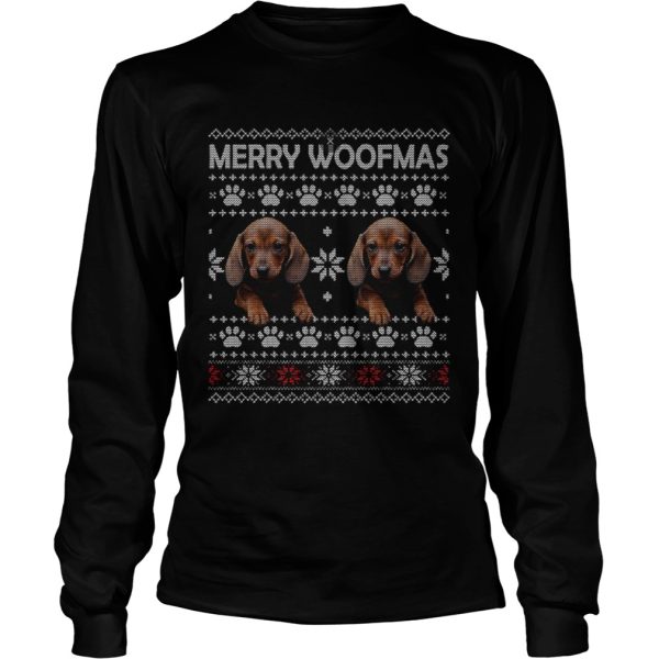 Dachshund Merry Woofmas Paw Ugly Merry Christmas shirt